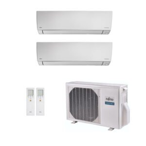 Ar-Condicionado Multi Split Inverter Fujitsu 14.000 BTUs (2x Evap HW 7.000) Quente/Frio 220V