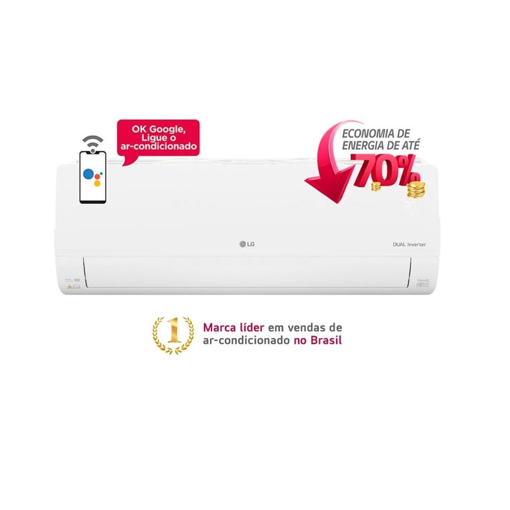 Ar-Condicionado LG AI DUAL Inverter Voice 9.000 BTUs Quente/Frio 220V - S3-W09AA31C - Imagem 2