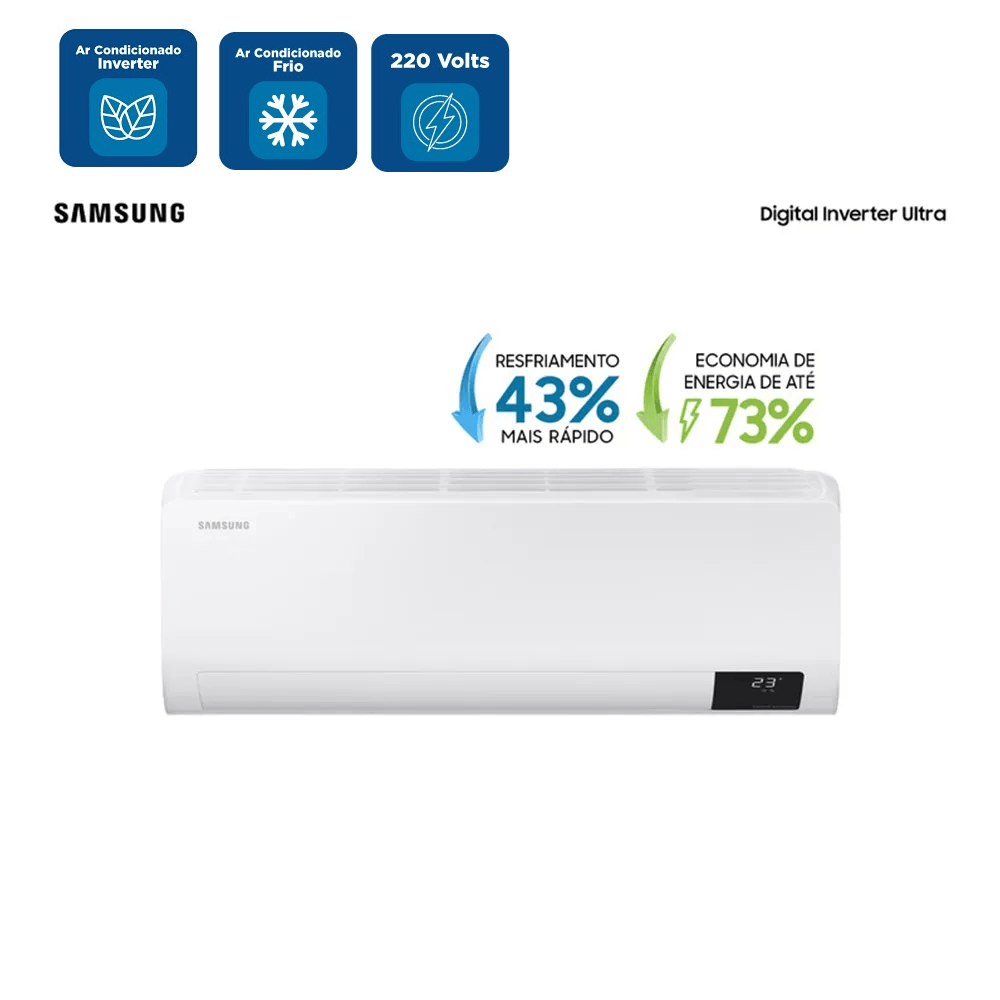 Ar Condicionado Split Inverter Samsung 12.000 Btus Digital Ultra Frio 220 Volts AR12BVHZCWKNAZ - Imagem 2