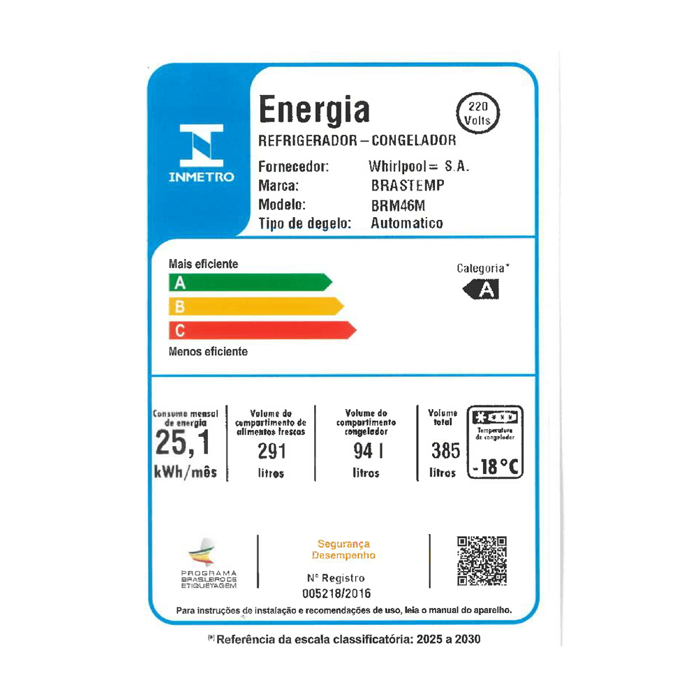 Refrigerador Brastemp Frost Free Duplex 385 Litros Branco BRM46MB – 220 Volts - Imagem 12